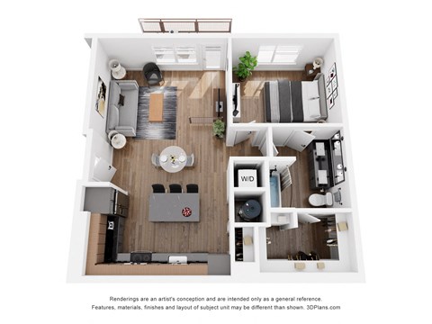 the outlook floor plan  1 bedroom 395 sq ft